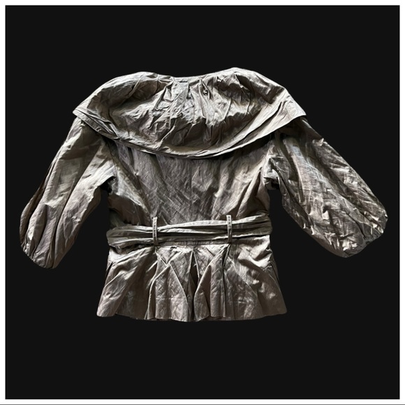 BCBGMAXAZRIA Metallic Gold Crinkle Jacket - Picture 6 of 11